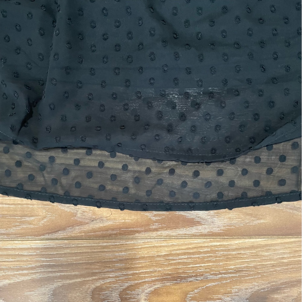 Adrianna Papell Swiss Dot Sheer Midi Skirt Black Size Extra Large NWT - Picture 4 of 9